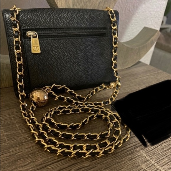 ⚜️🖤Chanel Wallet on a Pearl Crush Style Adjustable Crossbody Chain BumBag WOC - Picture 5 of 13